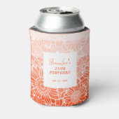 Rafraîchisseur Pour Canette Orange Peach Stripes Floral Anniversaire (Can Dos)