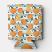 Rafraîchisseur Pour Canette Oranges à rayures arrière - plan, motif d'été. (Dos)