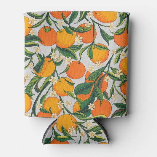 Rafraîchisseur Pour Canette Oranges d'été Agrumes Fruit Motif floral (Devant)