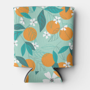 Rafraîchisseur Pour Canette Oranges en fleurs, feuille, art vintage.