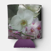 Rafraîchisseur Pour Canette Orchidées blanches et violettes (Dos)