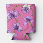 Rafraîchisseur Pour Canette Orchidées et chaînes, violet et rose (Dos)