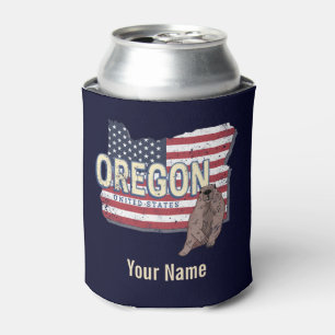 Rafraîchisseur Pour Canette Oregon State États-Unis Retro Map USA Souvenir
