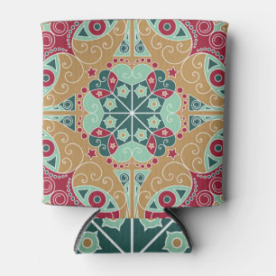 Rafraîchisseur Pour Canette Ornement arabesque ethnique, motif coloré.
