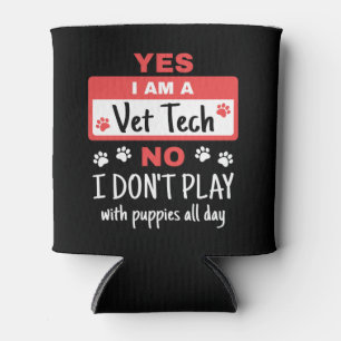 Rafraîchisseur Pour Canette Oui Je suis Vet Tech Jouer avec des chiots