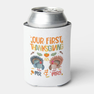 Rafraîchisseur Pour Canette Our First Thanksgiving M. et Mme Couple Married 2