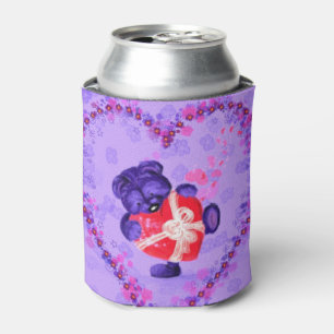 Rafraîchisseur Pour Canette Ours mignon avec Coeur Cadeau Can Cooler