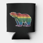 Rafraîchisseur Pour Canette Ours polaire rétro arc-en-ciel Lesbienne Gay pride (Devant)