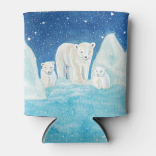 Rafraîchisseur Pour Canette Ours polaires et paysage neigeux Illustration