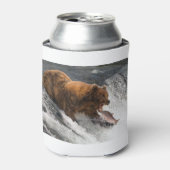 Rafraîchisseur Pour Canette Ours sur le point d'attraper saumon dans la bouche (Can devant)