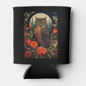 Rafraîchisseur Pour Canette Owl at Night with a Full Moon (Devant)