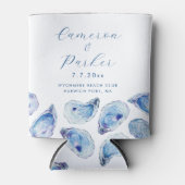 Rafraîchisseur Pour Canette Oyster Blue Aquarelle Mariage Faveur (Devant)
