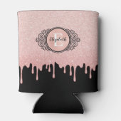 Rafraîchisseur Pour Canette Pailleté de rose gold avec monogramme (Dos)