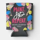 Rafraîchisseur Pour Canette Paint and Sip 30th Birthday Party Chalkboard (Devant)