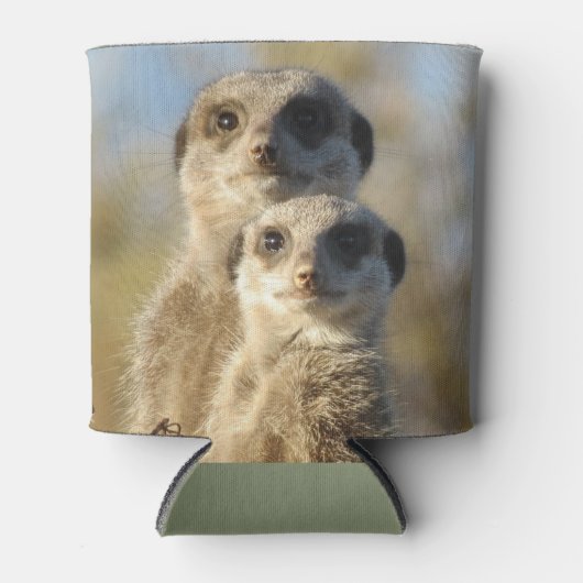 Rafraîchisseur Pour Canette Pair of Meerkats Cute Photo (Devant)