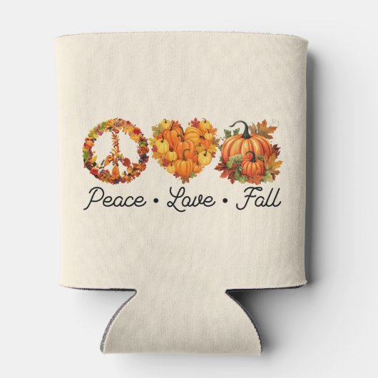 Rafraîchisseur Pour Canette Paix, Amour, Automne - Vibes d'automne douillettes (Dos)