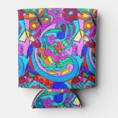 Rafraîchisseur Pour Canette paix et amour super et colorés (Devant)