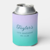 Rafraîchisseur Pour Canette Pale Lavender Turquoise Ombre 12e anniversaire (Can devant)