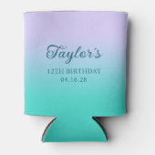 Rafraîchisseur Pour Canette Pale Lavender Turquoise Ombre 12e anniversaire (Devant)