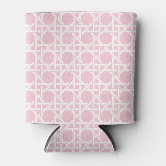 Rafraîchisseur Pour Canette Palm Beach Pink and White Cane Webbing (Devant)