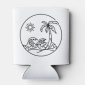 Rafraîchisseur Pour Canette Palm Floral Mariage Tropical | Crayon blanc (Dos)