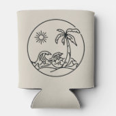 Rafraîchisseur Pour Canette Palm Floral Mariage Tropical | Pâte de sable (Dos)