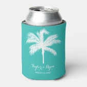 Rafraîchisseur Pour Canette Palm Tree Aqua Wedding Favoriser (Can devant)