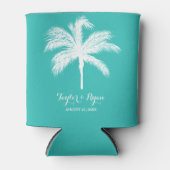 Rafraîchisseur Pour Canette Palm Tree Aqua Wedding Favoriser (Devant)