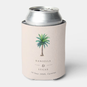 Rafraîchisseur Pour Canette Palm Tree Destination Mariage Noir Noms et date