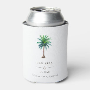 Rafraîchisseur Pour Canette Palm Tree Destination Mariage Noms & Date Can Coo