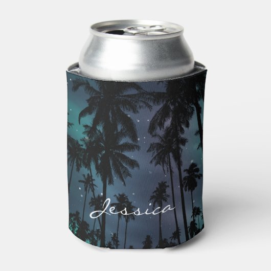 Rafraîchisseur Pour Canette Palm Trees and Starry Night Sky Personalised (Can devant)