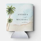 Rafraîchisseur Pour Canette Palm Trees Plage tropicale Destination Mariage (Dos)