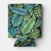 Rafraîchisseur Pour Canette Palm vert et Turquoise Tropical Banana Monstera Fe (Devant)