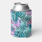 Rafraîchisseur Pour Canette Palme rose et Turquoise Tropical & Monstera Feuill (Can Dos)