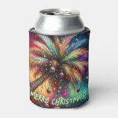 Rafraîchisseur Pour Canette Palmier de Noël Whimsical Tropical Beach Vivid (Can devant)