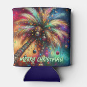 Rafraîchisseur Pour Canette Palmier de Noël Whimsical Tropical Beach Vivid (Dos)
