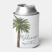 Rafraîchisseur Pour Canette Palmiers Dusty | Mariage côtier peut refroidir (Can devant)