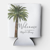 Rafraîchisseur Pour Canette Palmiers Dusty | Mariage côtier peut refroidir (Devant)