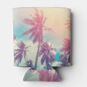 Rafraîchisseur Pour Canette Palmiers en silhouette, coucher de soleil abstrait (Dos)