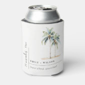 Rafraîchisseur Pour Canette Palmiers minimaux Aquarelle Mariage tropical (Can Dos)