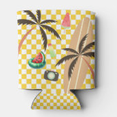 Rafraîchisseur Pour Canette Palmiers Surf À damiers été (Dos)