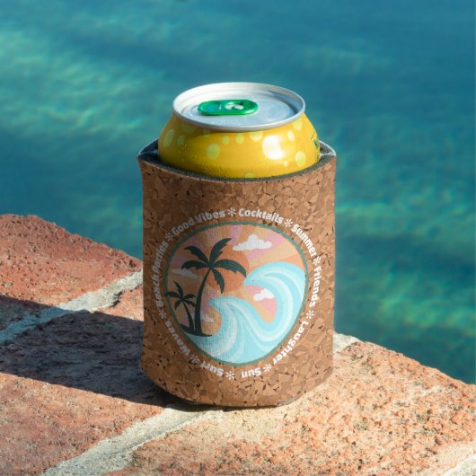 Rafraîchisseur Pour Canette Palmiers tropicaux Hawaiian Island Good Vibes (Piscine in situ)
