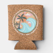 Rafraîchisseur Pour Canette Palmiers tropicaux Hawaiian Island Good Vibes (Dos)