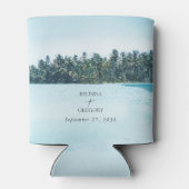 Rafraîchisseur Pour Canette Palmiers tropicaux & Plage Destination Mariage (Dos)