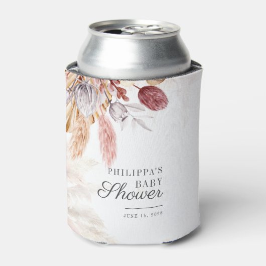 Rafraîchisseur Pour Canette Pampas Grass Terracotta Script Baby shower (Can devant)