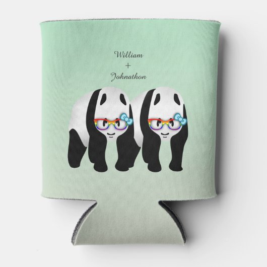Rafraîchisseur Pour Canette Pandas Gay mignonne Rainbow Verres Mariage Faveur (Devant)