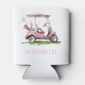 Rafraîchisseur Pour Canette Panier de golf Preppy Pink Monogrammé (Dos)