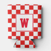 Rafraîchisseur Pour Canette Panneau de contrôle rouge monogramme initial perso (Dos)