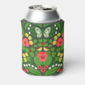 Rafraîchisseur Pour Canette Pansies rouges, oiseaux et papillons (Can Dos)