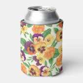 Rafraîchisseur Pour Canette Pansies sur blanc cassé (Can devant)